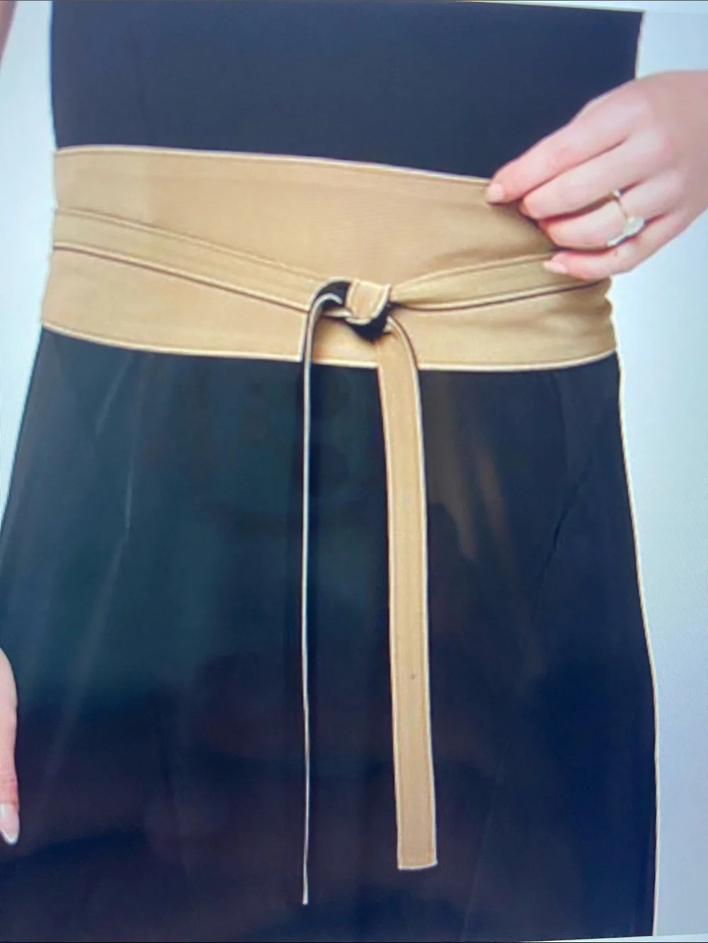 Attitudes by Renee Black & White Reversible Obi Waist Belt M/L New Contemporary